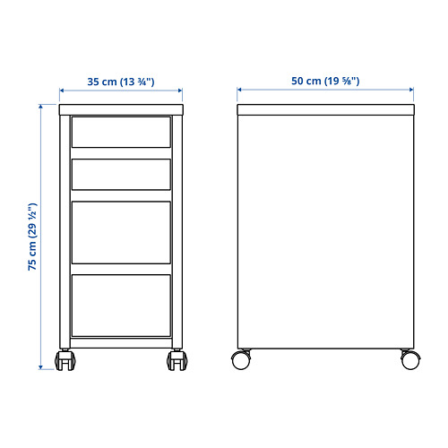 MICKE drawer unit on castors