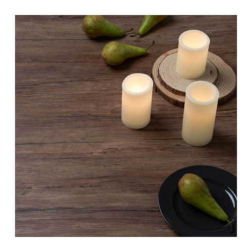 ÄDELLÖVTRÄD LED block candle, set of 3