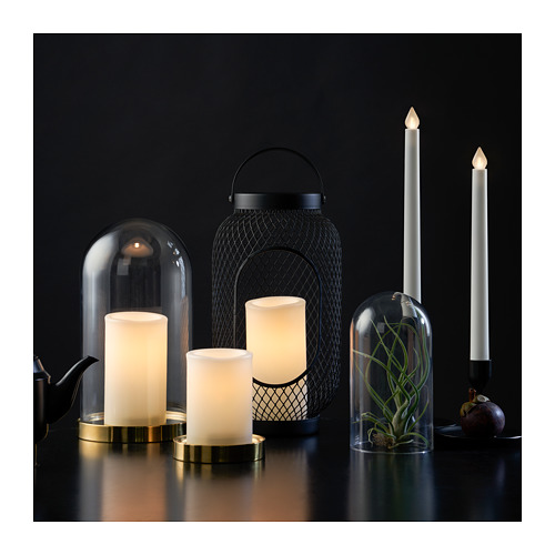 ÄDELLÖVTRÄD LED block candle, set of 3