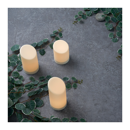 ÄDELLÖVSKOG LED block candle in/out, set of 3