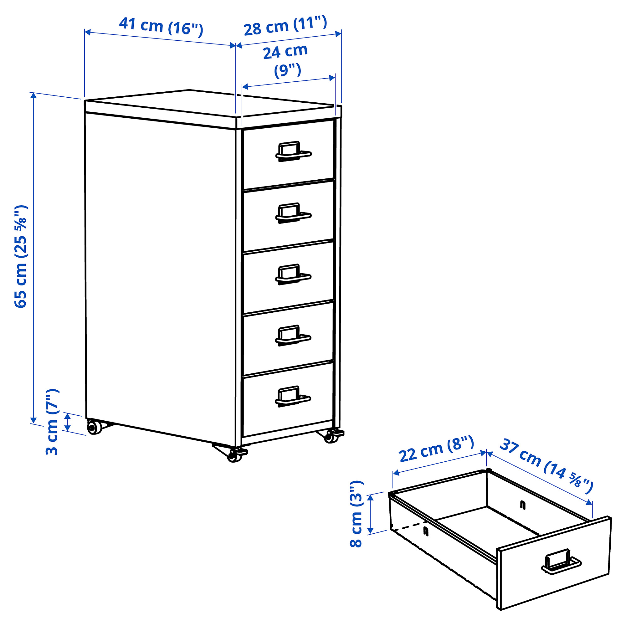 HELMER drawer unit on castors
