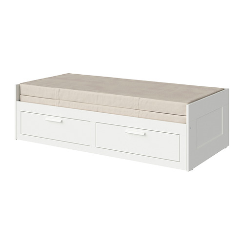 BRIMNES day-bed w 2 drawers/2 mattresses