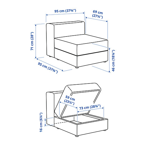 JÄTTEBO 1,5-seat module with storage