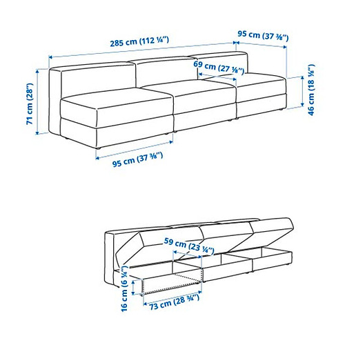 JÄTTEBO 4,5-seat modular sofa
