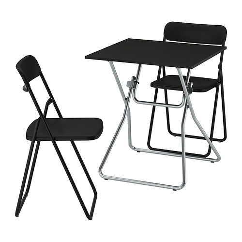 GUNDE/VIHALS table and 2 folding chairs