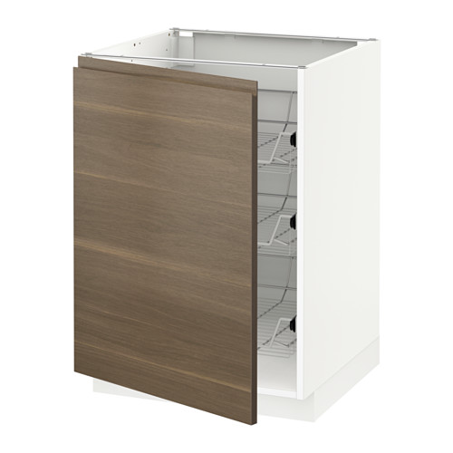 METOD base cabinet with wire baskets