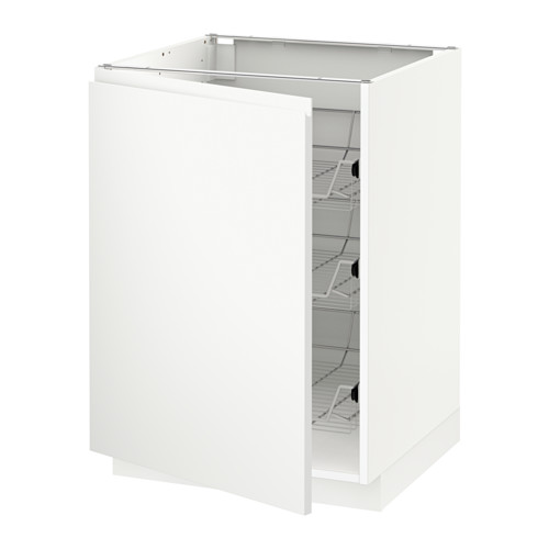 METOD base cabinet with wire baskets