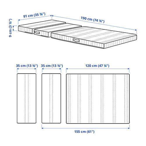 NATTSMYG foam mattress for extendable bed