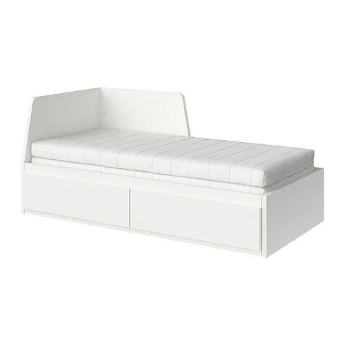 FLEKKE - day-bed frame with 2 drawers, white, Single | IKEA Hong