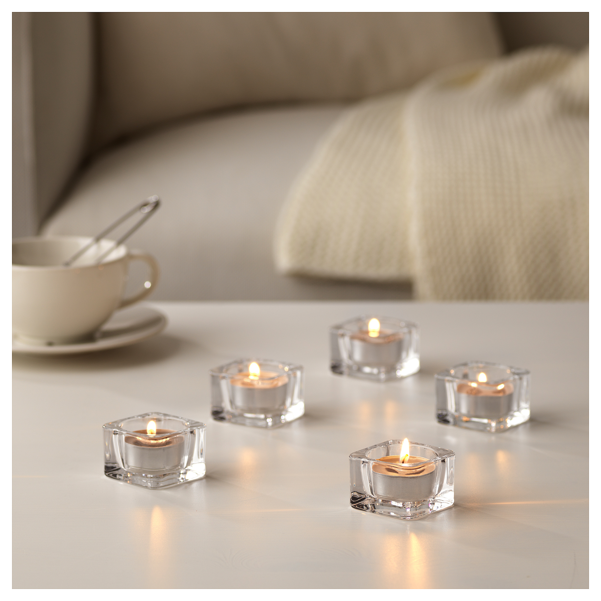SINNLIG scented tealight, Nutmeg and vanilla/grey IKEA Hong Kong