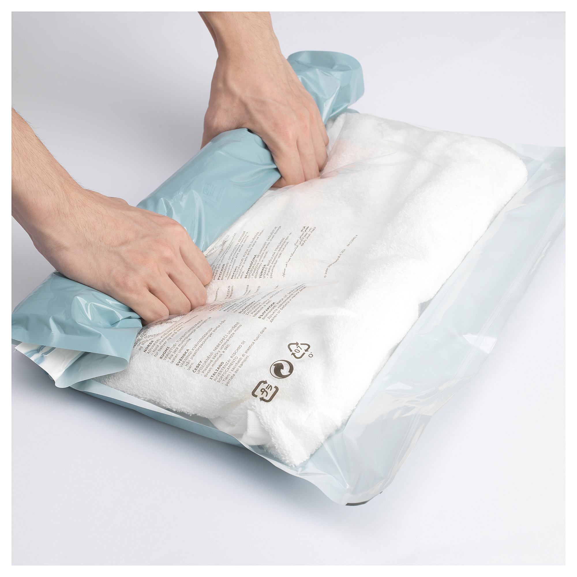 SPANTAD vacuumsealed bag rollup, set of 2, light blue IKEA Hong