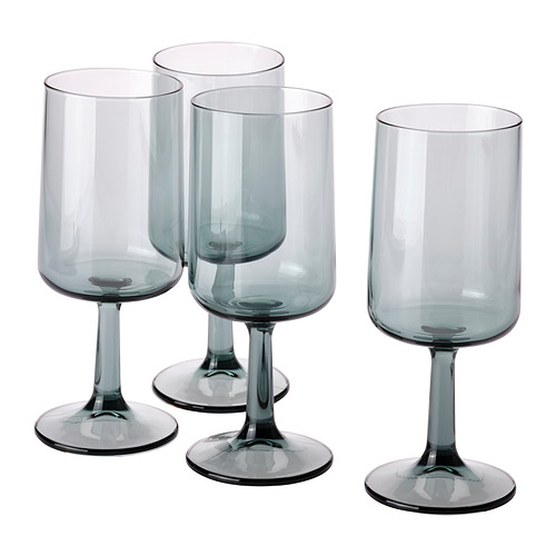 OMBONAD wine glass, grey, 41 cl