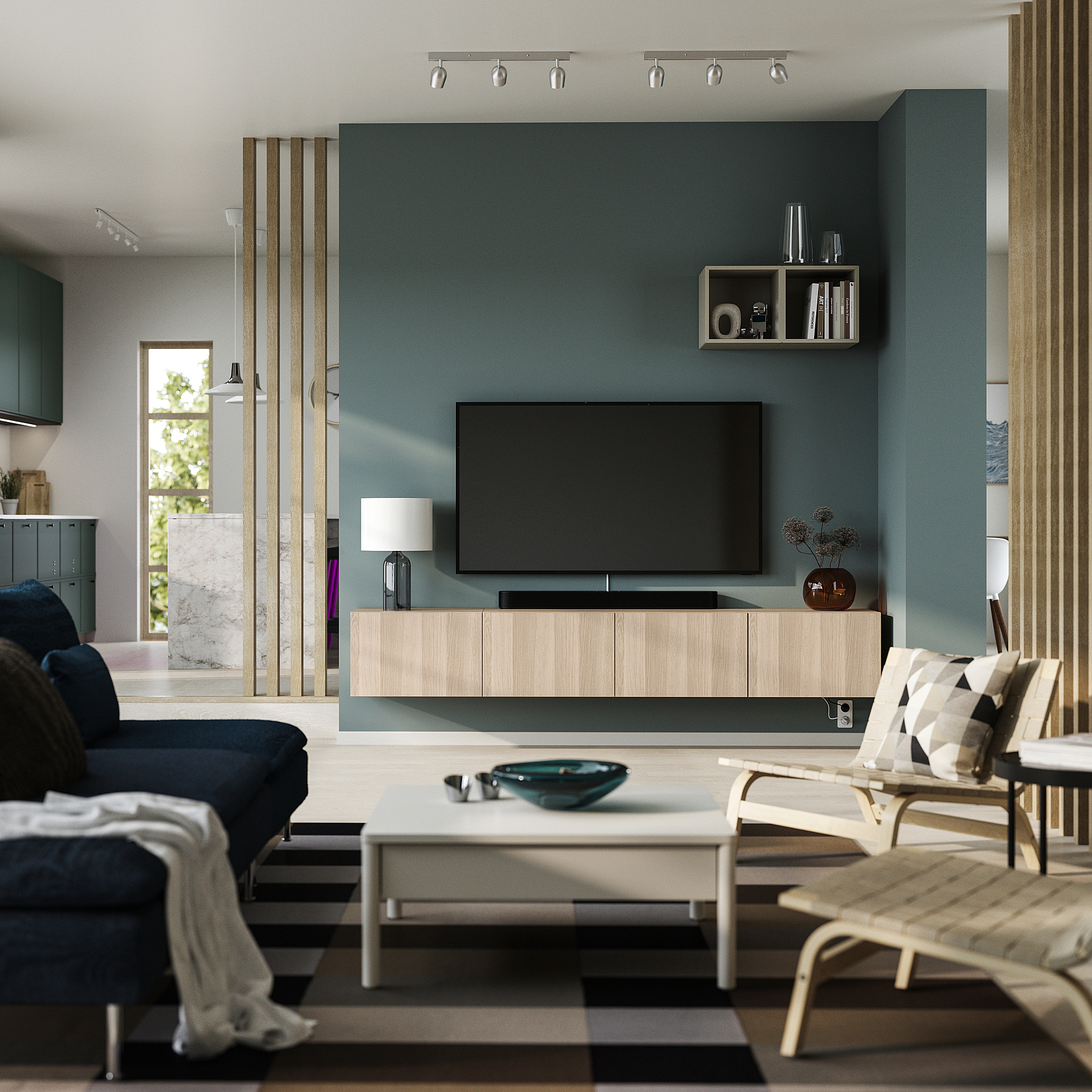 BESTÅ TV bench with doors