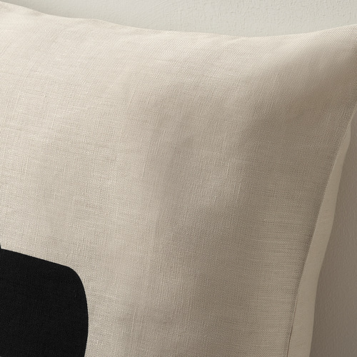 HÄSTHAGE cushion cover, 50x50 cm, beige/black