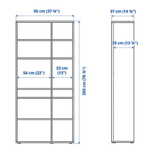 VIHALS shelving unit with 10 shelves