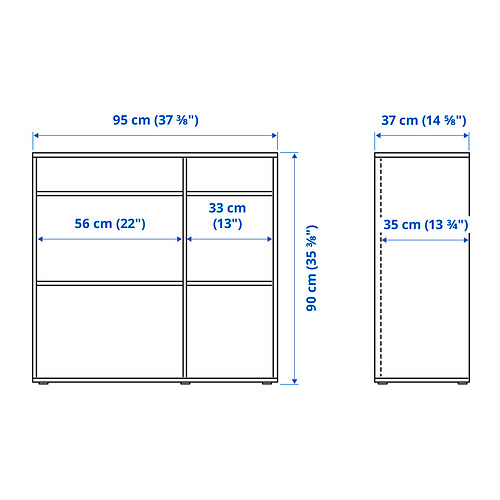 VIHALS storage combination w glass doors