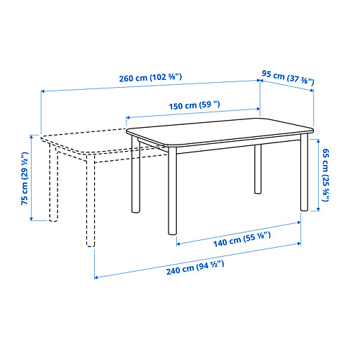 UDMUND/STRANDTORP table and 6 chairs