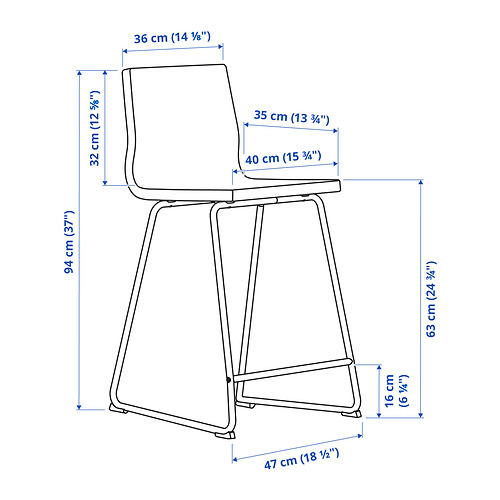 LILLÅNÄS bar stool