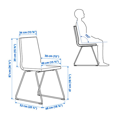 EKEDALEN/LILLÅNÄS table and 4 chairs