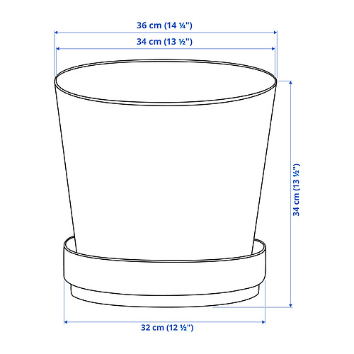 BRUNBÄR plant pot with saucer