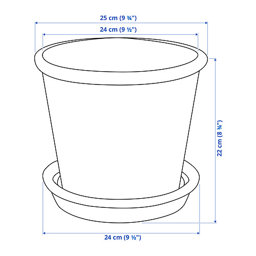 MUSKOTBLOMMA plant pot with saucer