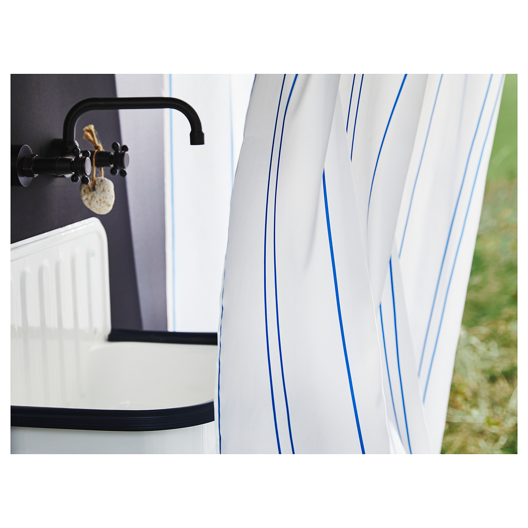 OTTSJÖN shower curtain, white/blue IKEA Hong Kong