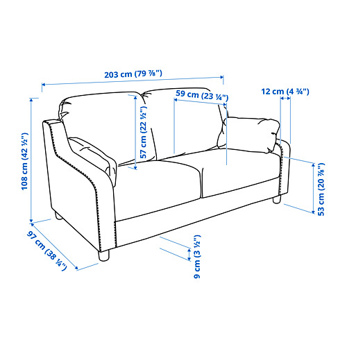 VINLIDEN 3-seat sofa