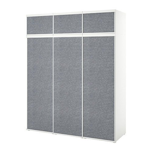 PLATSA - wardrobe with 6 sliding doors, white Larkollen/dark grey, 180x57x221 cm | IKEA Hong Kong and Macau - PE890612_S4