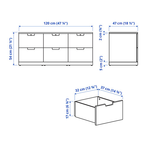 NORDLI chest of 6 drawers