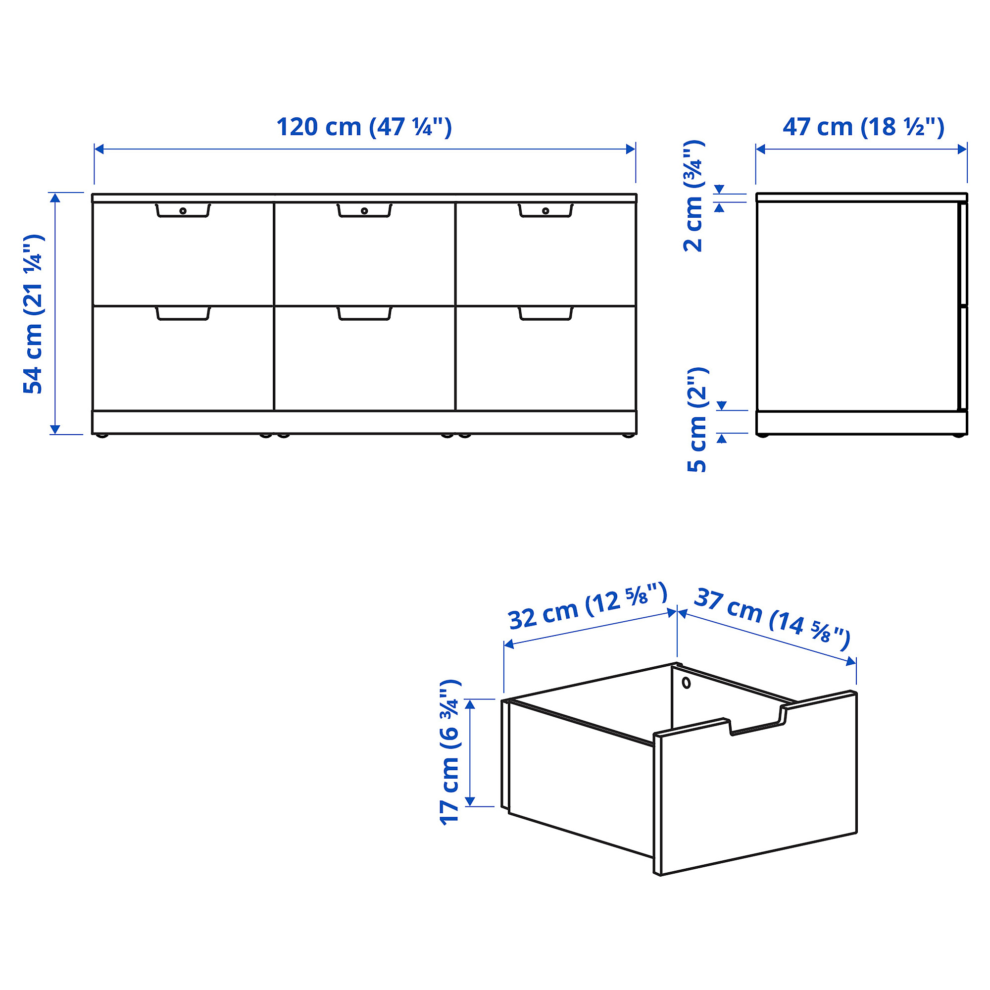 NORDLI 六格抽屜櫃