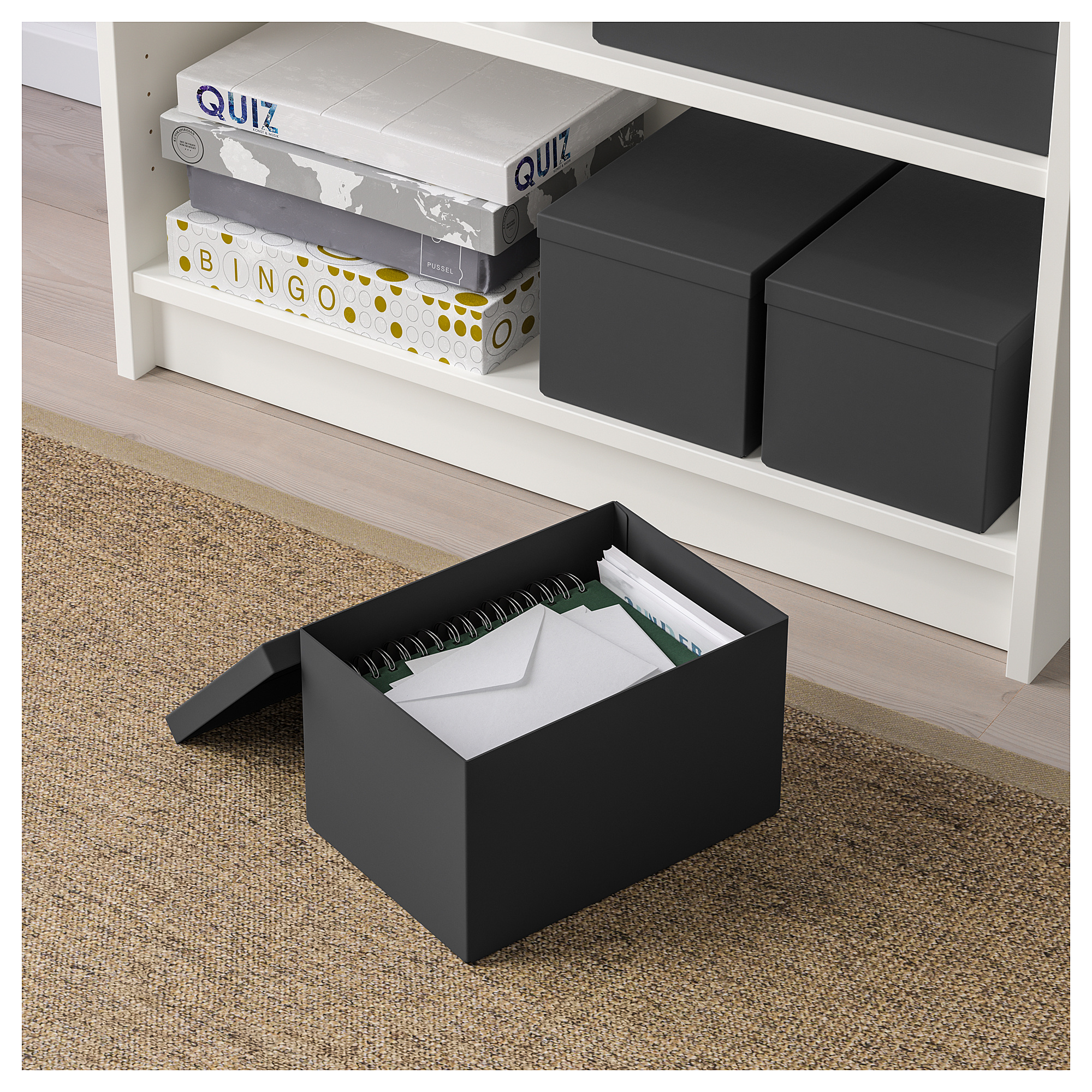 TJENA - storage box with lid, black | IKEA Hong Kong and Macau