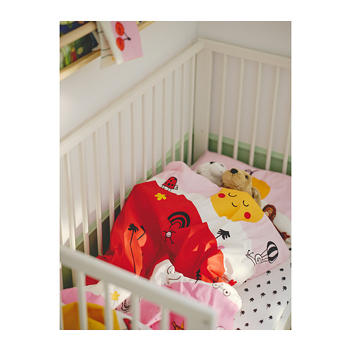 GRÖNFINK fitted sheet for cot