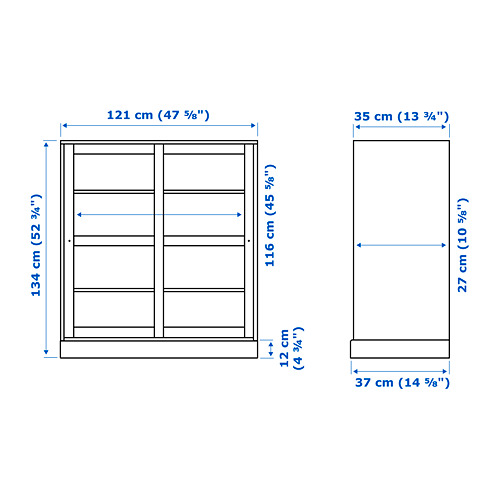 HAVSTA glass-door cabinet with plinth