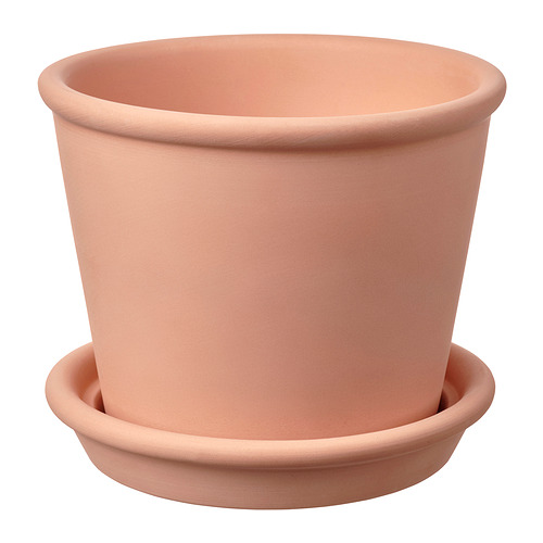 MUSKOTBLOMMA plant pot with saucer