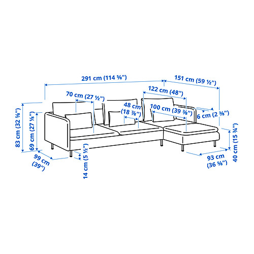 SÖDERHAMN 四座位梳化