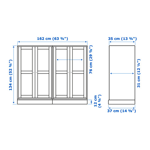 HAVSTA storage combination w glass doors