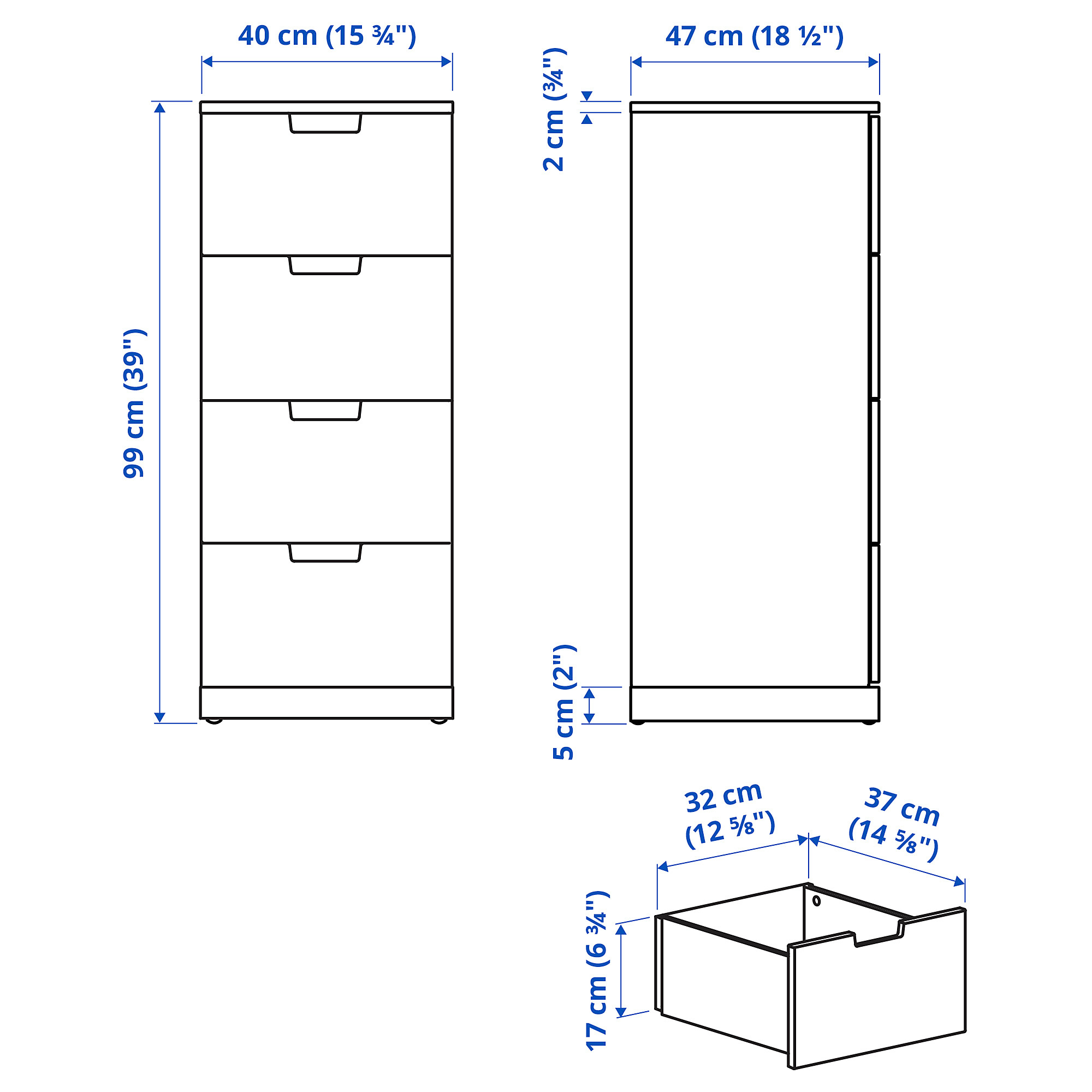 NORDLI chest of 4 drawers