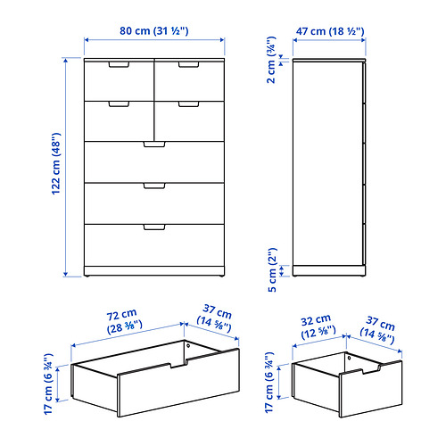 NORDLI chest of 7 drawers