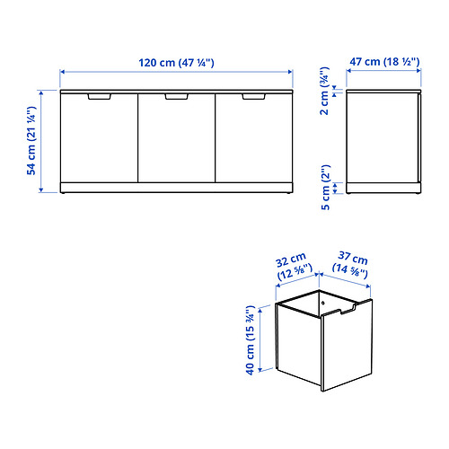 NORDLI chest of 3 drawers