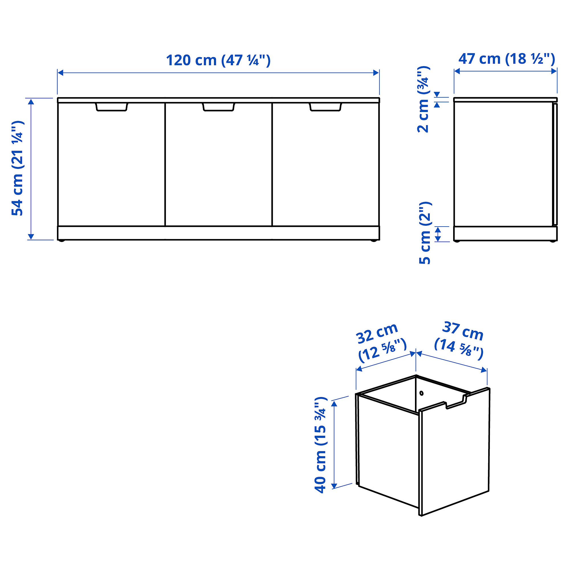 NORDLI 三層抽屜櫃