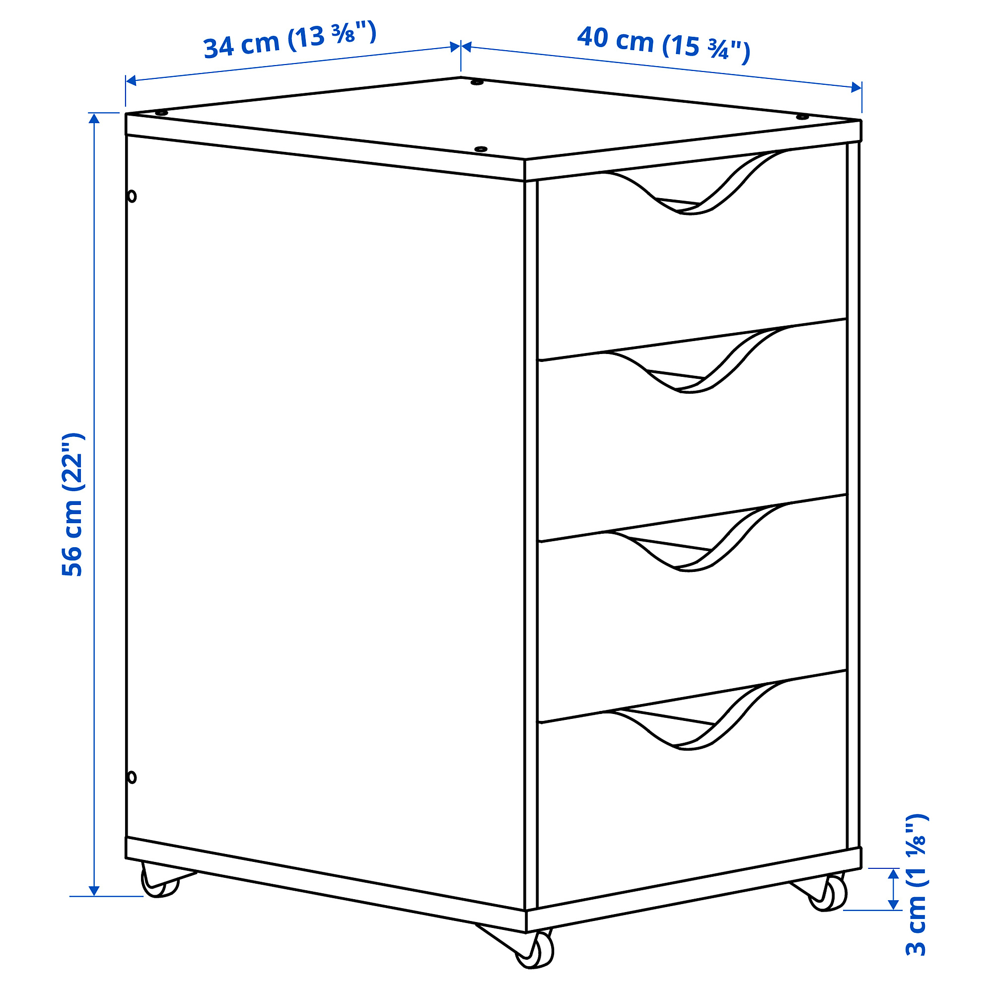 FRIIDROTT drawer unit on castors