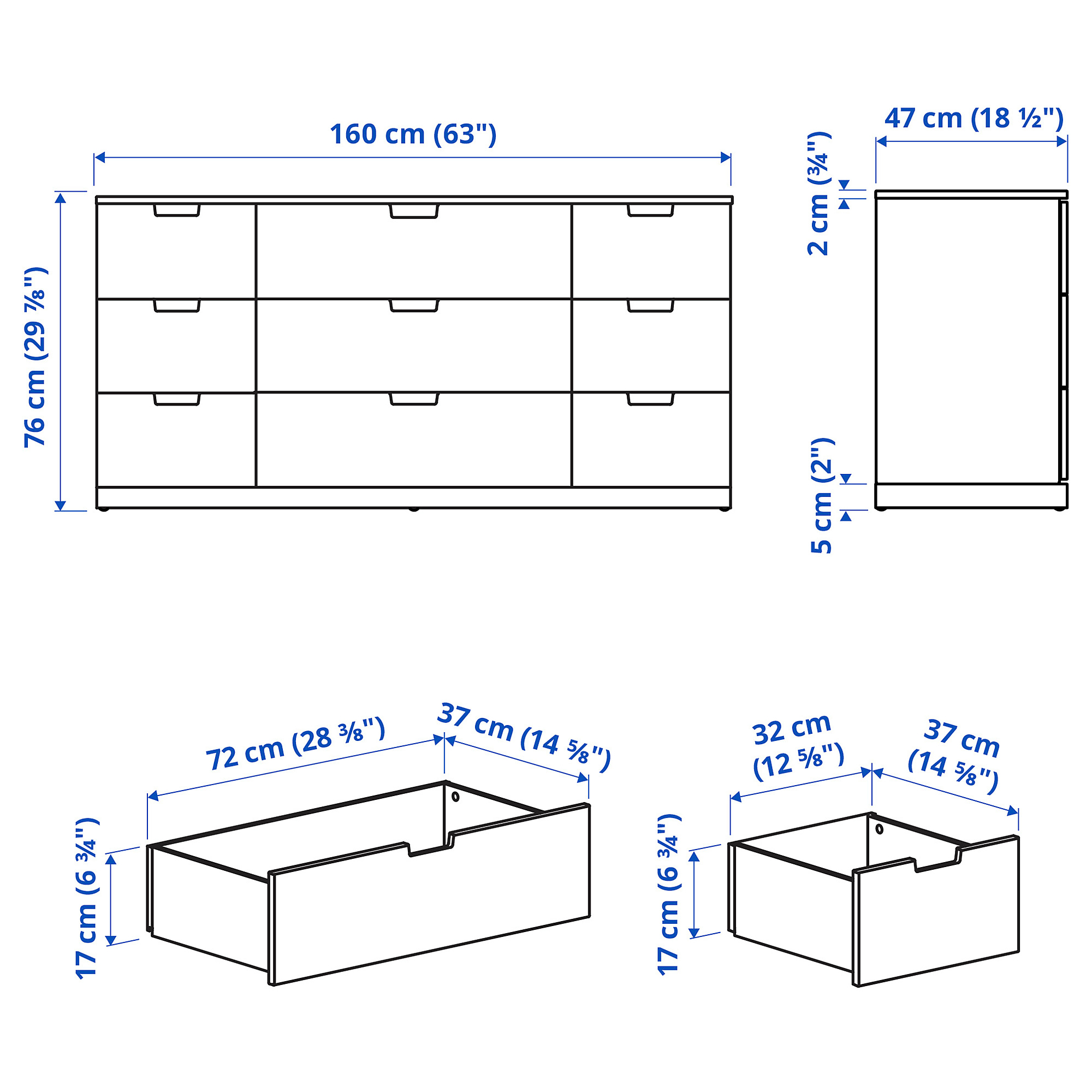 NORDLI 九格抽屜櫃