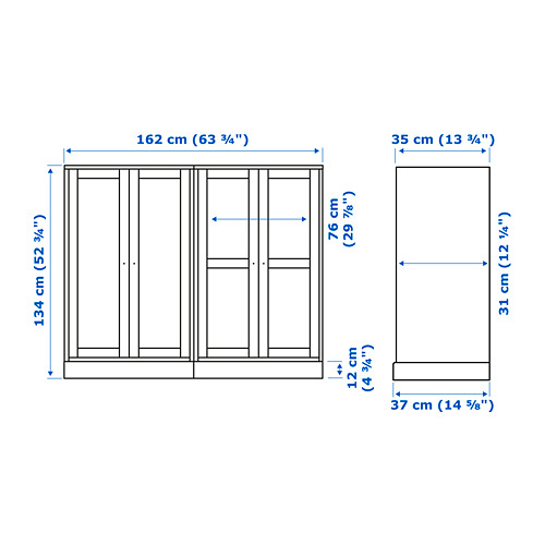 HAVSTA storage combination w glass-doors