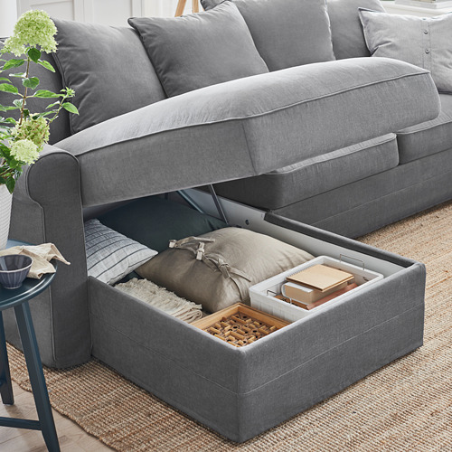 GRÖNLID 3-seat sofa-bed with chaise longue