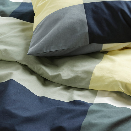 BRUNKRISSLA duvet cover and 2 pillowcases