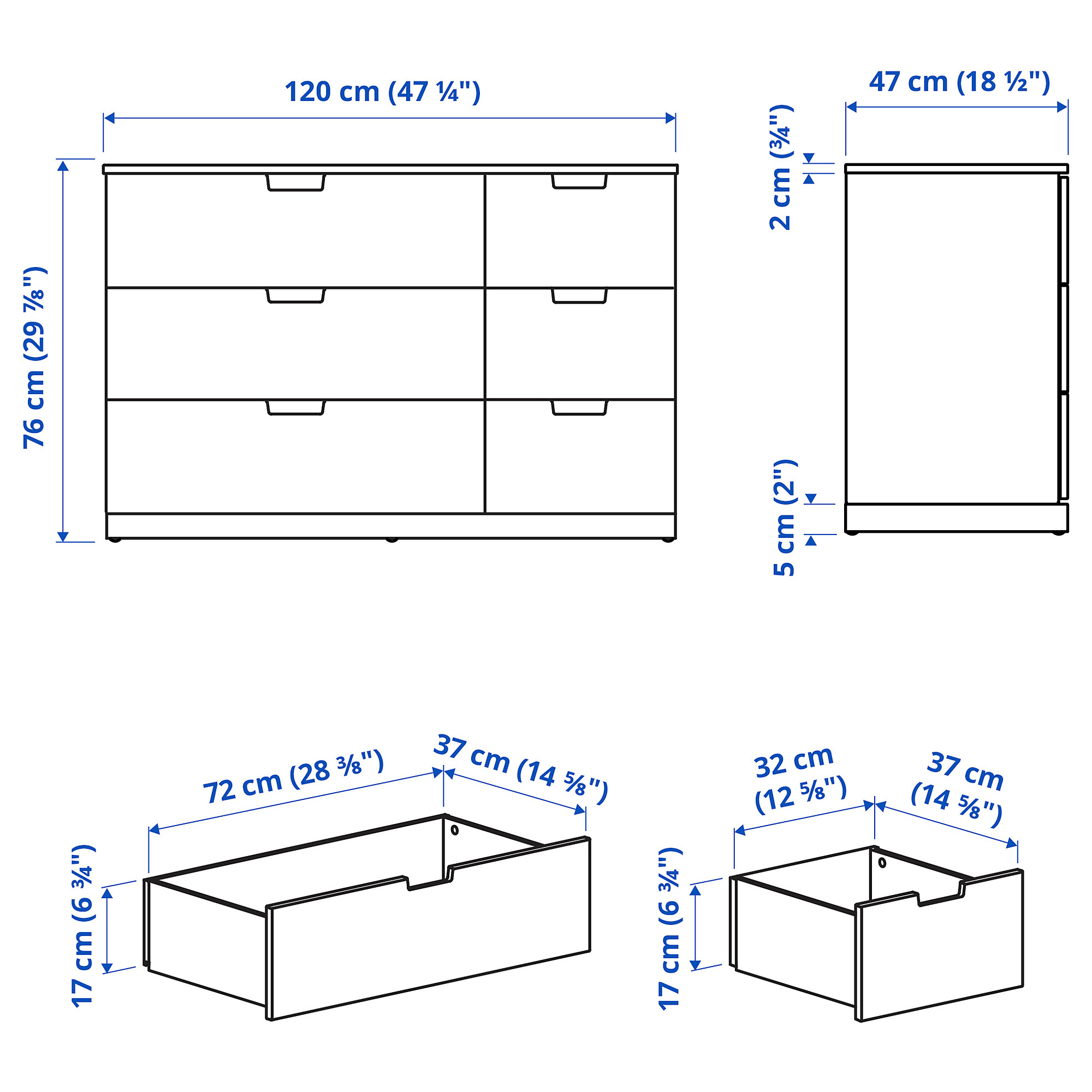 NORDLI 六格抽屜櫃