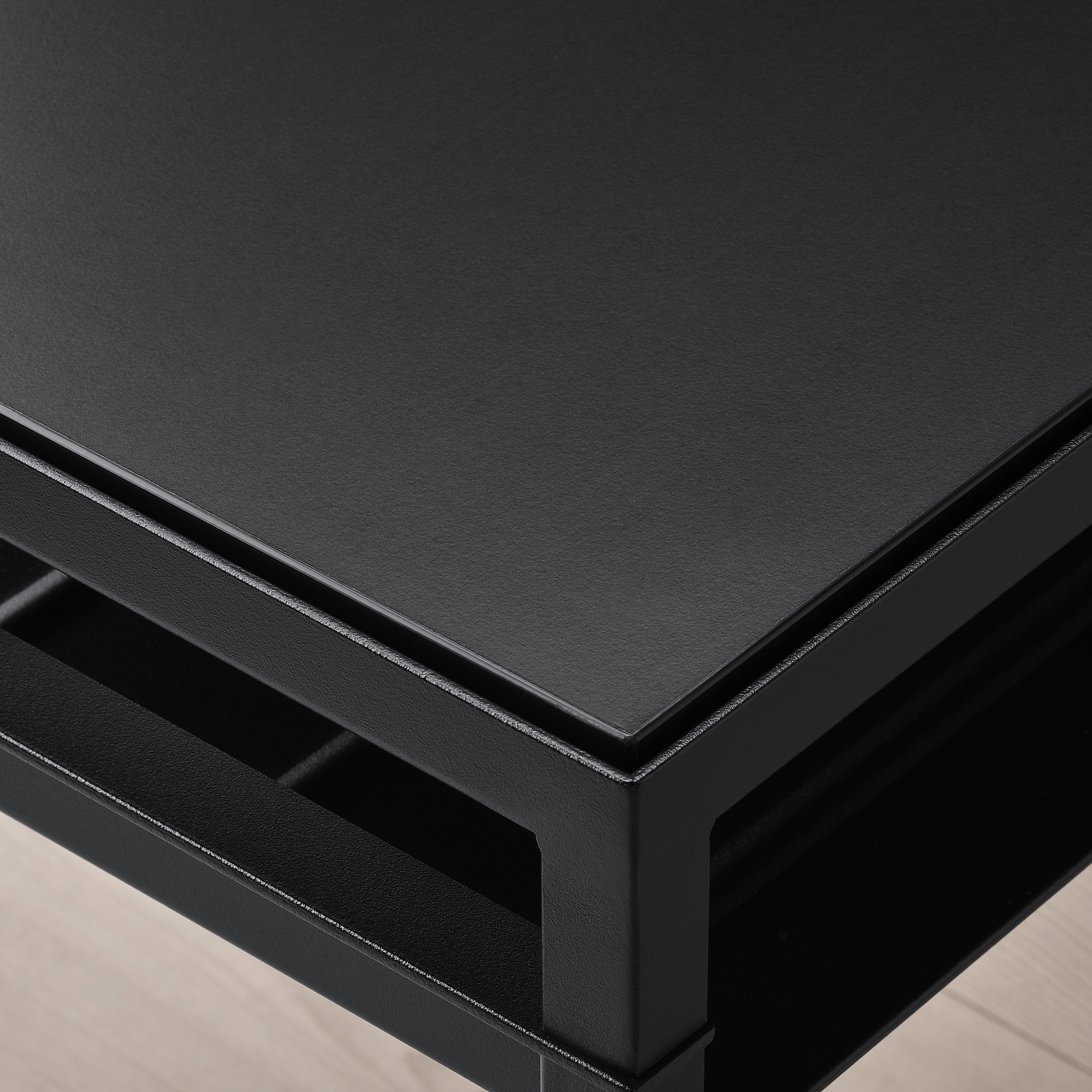 NYBODA coffee table w reversible table top, dark grey concrete effect