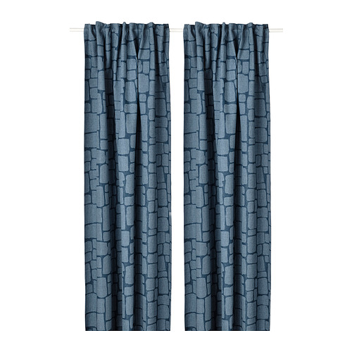 LÖNNSTÄVMAL block-out curtains, 1 pair