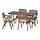 FALHOLMEN - table+4 chairs w armrests, outdoor, light brown stained/Kuddarna grey | IKEA Hong Kong and Macau - PE713688_S1