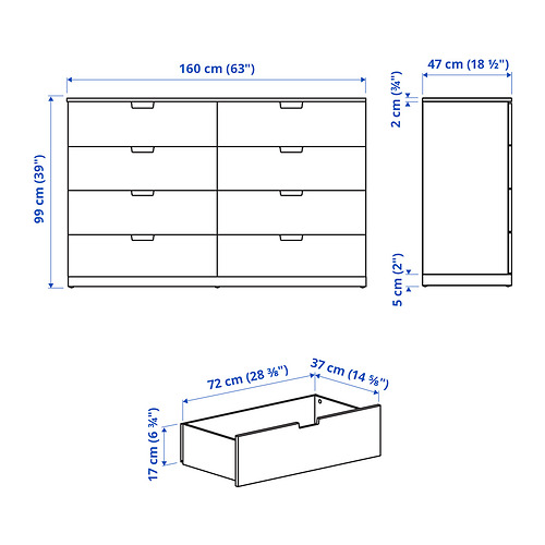 NORDLI 八格抽屜櫃